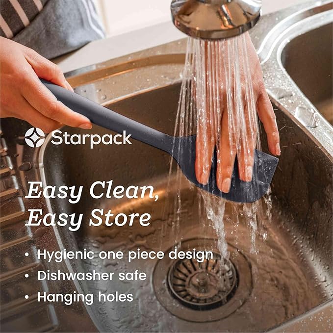 StarPack 'Scrape & Stir' Silicone Spatula Set (4 Pcs) - Heat Resistant 600F - Food Grade Kitchen Spatulas - Nonstick Baking & Cooking - Rubber Spatulas for Kitchen Use