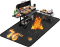 76 ×52 inches Under Grill Mat for Outdoor Grill/ Fireproof Grill Pad for Fire Pit, Double-Sided Indoor Fireplace Mat Fire Pit Mat, Oil-Proof Waterproof BBQ Grill Mats Pad for Deck and Patio Gas Grills