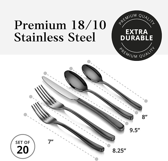 Artaste Rain II Forged 18/10 Stainless Steel (Gold (Service for 4), Flatware 20-Piece Set)
