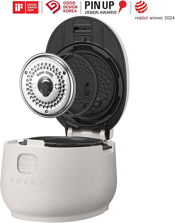 [CUCHEN] CRH-TWK1040WUS | Induction Heating Dual Pressure Rice Cooker 10 Cup (Uncooked) | Non-stick Coating | Stainless Cover | High/Non-Pressure | Easy Open Handle | Auto Steam Clean | Made in Korea