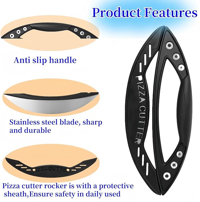12" Premium Pizza Cutter with Cover,Food Vegetable Chopper,Practical Kitchen Gadgets(Dishwasher Safe)