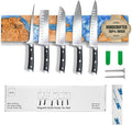 Magnetic Knife Holder for Wall 16 Inch |Premium Wood & Blue Resin| Epoxy Knife Magnetic Strip, Kitchen Knife Block Holder with Strong Magnet, Space-Saving, Handcrafted Style & Easy to Install