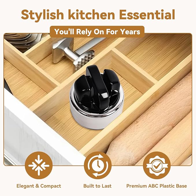 Hands Free Knife Sharpener with Suction Base Multi-Angle Pocket knives sharpene & Kitchen Knife Sharpener with Suction Base For All Knives: Chef’s, Serrated, and Hardened Steel