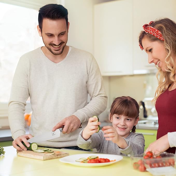 imarku Chef Knife - Pro Kitchen Knife 8 Inch Chef's Knives Japanese SUS440A Stainless Steel Sharp Paring Knife with Ergonomic Handle, Orange Handle, Christmas and Thanksgiving Gifts for Men and Women