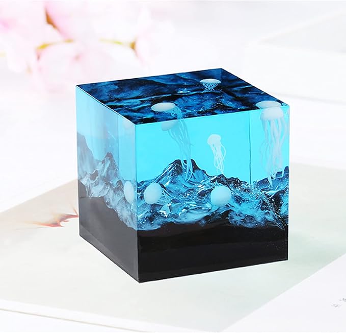 Woohome 20 PCS 3D Mini Jellyfish Mini Whale Resin Mould Filler Resin Casting Moulds Fillers, 3D Resin Filler Art Craft Supplies Epoxy Moulds for Jewelry Making Supplies, Art Resin Crafts DIY