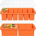 2-Pack Silicone Freezer Trays with Lid, 2 Large 2-Cup(500ml) & 6 Small 1/2-Cup(125ml) Soup Freezer Container Molds, Ice Cube Tray For Meal Prep & Freezing Soup, Stews, Sauces, Oven & Dishwasher-Safe