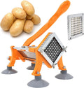 French Fry Cutter Commercial Potato Slicer with Suction Feet Complete Set, Includes 3/8", Orange