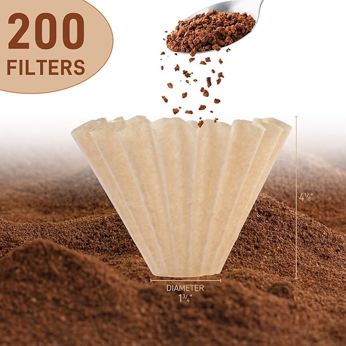 200 Pack Stagg [XF] Pour Over Coffee Paper Filters - Paper Coffee Filters Designed for the Stagg [XF] Drip Coffee Maker