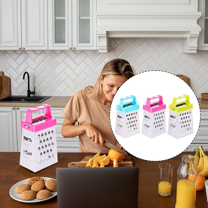 6 Pcs Mini Cheese Grater Professional Box Grater Stainless Steel Fine Coarse Handheld Slicer with 4 Sides Small Box Food Shredder Safe Zester