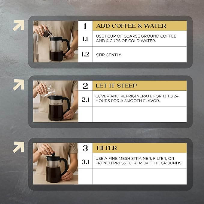 Inspired Coffee Co French Vanilla Flavored Cold Brew Coffee Coarse Ground Coffee Beans Medium Roast - Low Acid Coffee Smoother Taste - 100% Arabica - 12 oz. Resealable Bag