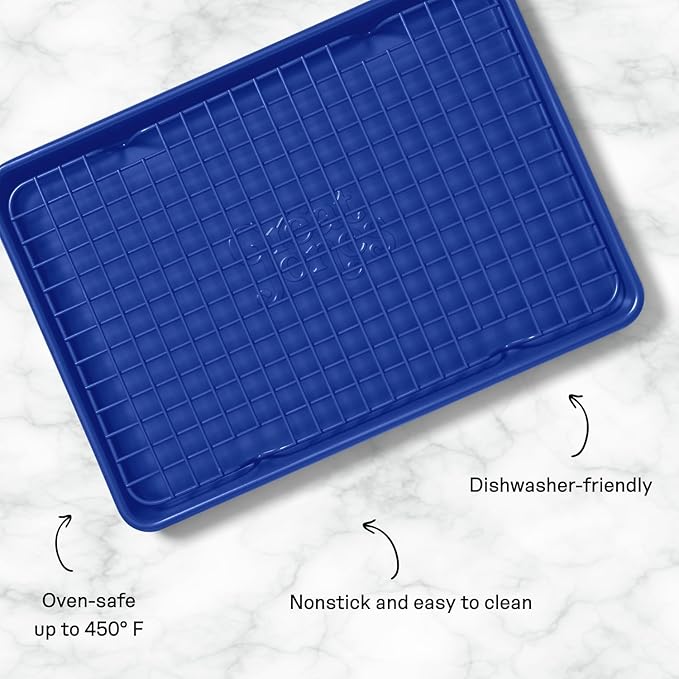 Great Jones Little Chill Wire Cooling Rack (Blueberry) | Nonstick Baking Rack, Heavy-Duty Aluminized Steel | Fits Quarter-Sheet Pans for Cooking and Baking | Oven-Safe 450°F, Dishwasher-Friendly