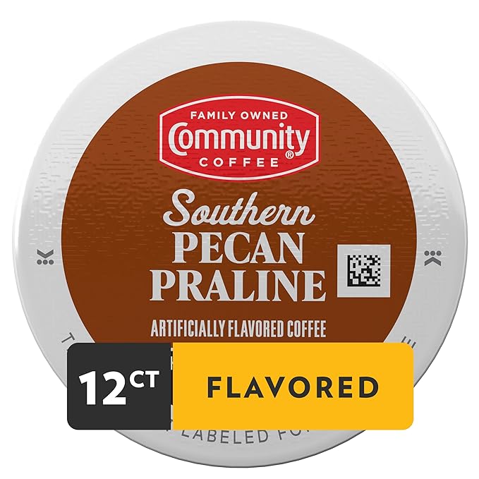 Community Coffee Southern Pecan Praline Flavored 12 Count Keurig K-Cup Coffee Pods, Medium Roast, 12 Count (Pack of 1)
