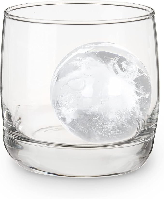 True Neptune Sphere Ice Cube Mold - Food-Safe Silicone Large Craft Ice Ball Maker Mold for Cocktails - 2.25 Inch Ice Spheres, Blue, 2-Piece Set of 1