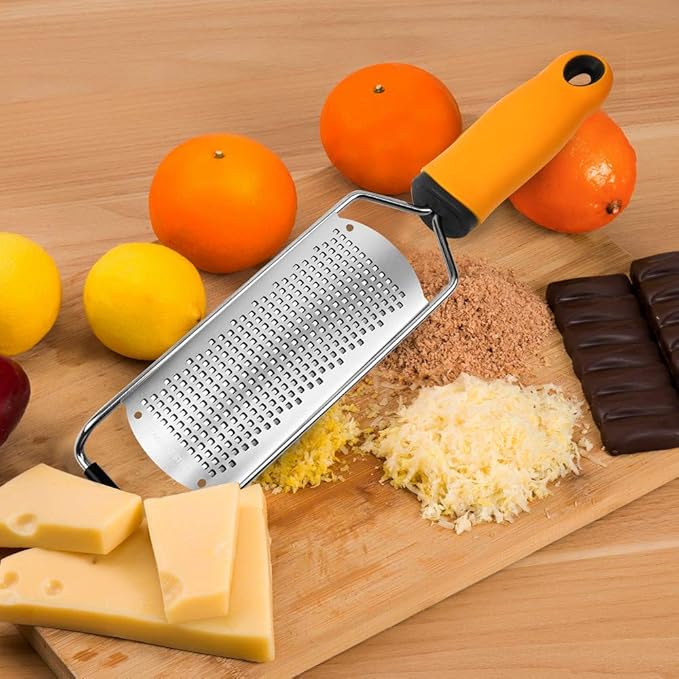 Pro Zester Grater, Lemon Zester, Parmesan, Ginger, Garlic, Chocolate, With Razor-Sharp Stainless Steel Blade, Protective Cover and Cleaning brush, Dishwasher Safe, by NSpring