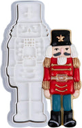 Flycalf Christmas Cookie Cutters Nutcracker Shapes with 3D Stamper Fall Holiday PLA Baking Accessories Cutter Molds Gifts for Kids Decorative Party 3" Kitchen Cake Supplies