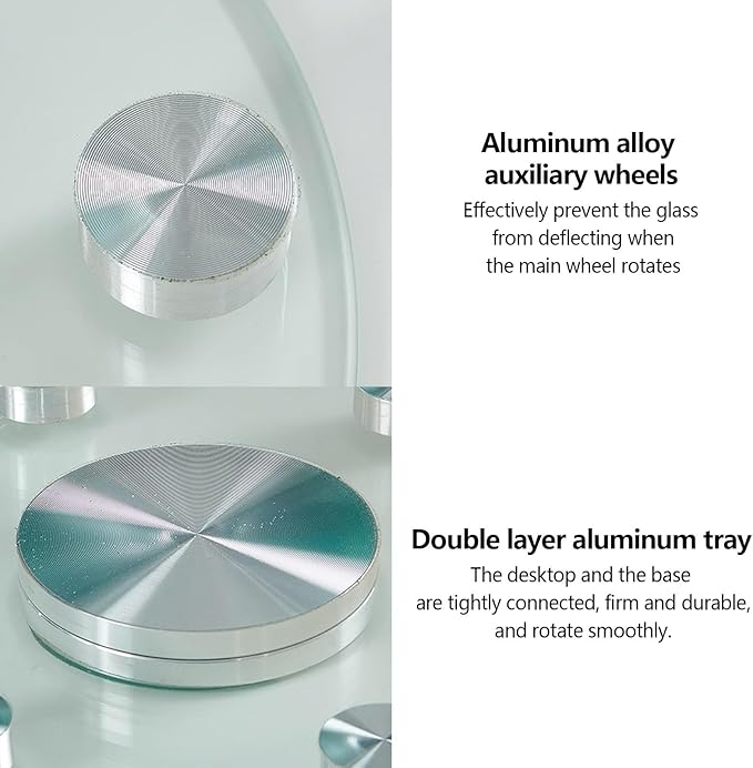 Restaurant Glass Rotating Centerpiece Tray, Commercial Cake Serving Lazy Susan Turntable, Rotating Serving Tray for Dining Table, Lazy Susan for Table top, for Home, Party, Hotel