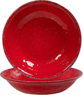 13.75" x2.75'' Extra Large Melamine Serving Bowls, Set of 2, Christmas Bowls Set for Salad, Pasta, Fruit, Unbreakable Farmhouse Deep Bowl. Durable and Dishwasher Safe, True Red