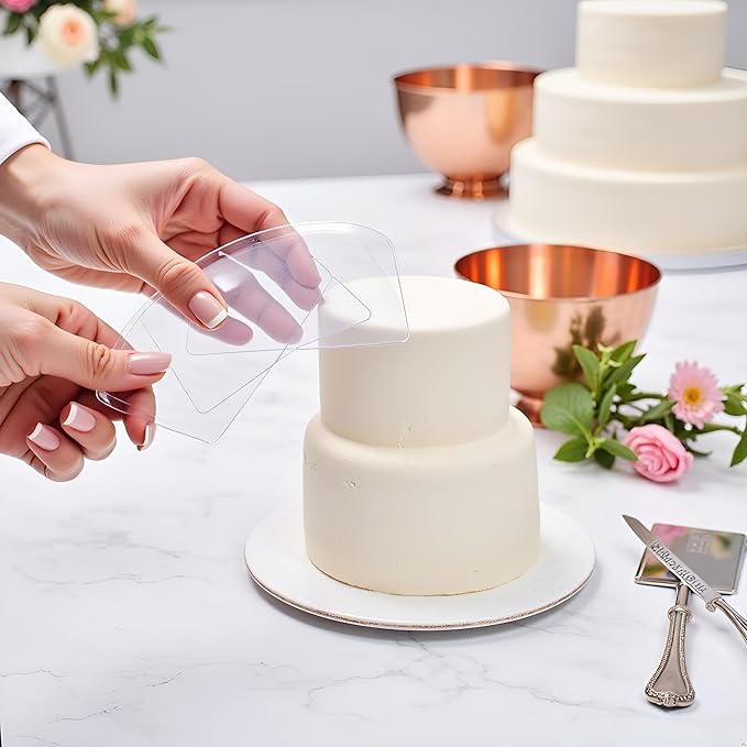 5 Pcs Transparent Transparent Cake Cream Scraper, Flexible Plastic Cake Scraper Decorating Tools, Decorating Clear Icing Smoother Tools for Cake Decoration