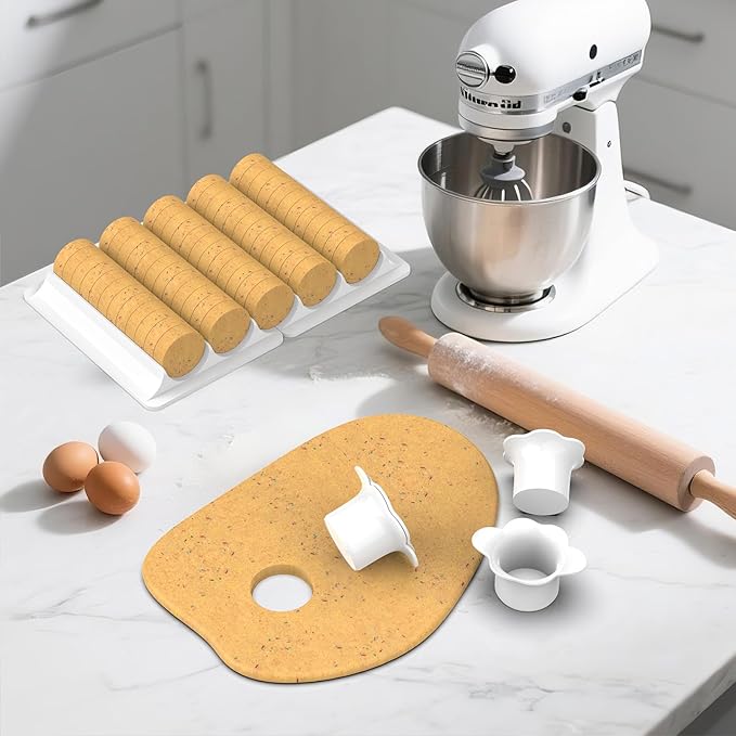 Cake Pop Cutter and Pusher with Tray - Circle Cake Pop Mold Set | Non-3D Printed ABS Injection Molded | 1.75" Size | High-Capacity Dual-Cavity Cake Pop Tray | Smooth & Easy-Clean Surface (Cake Tray)