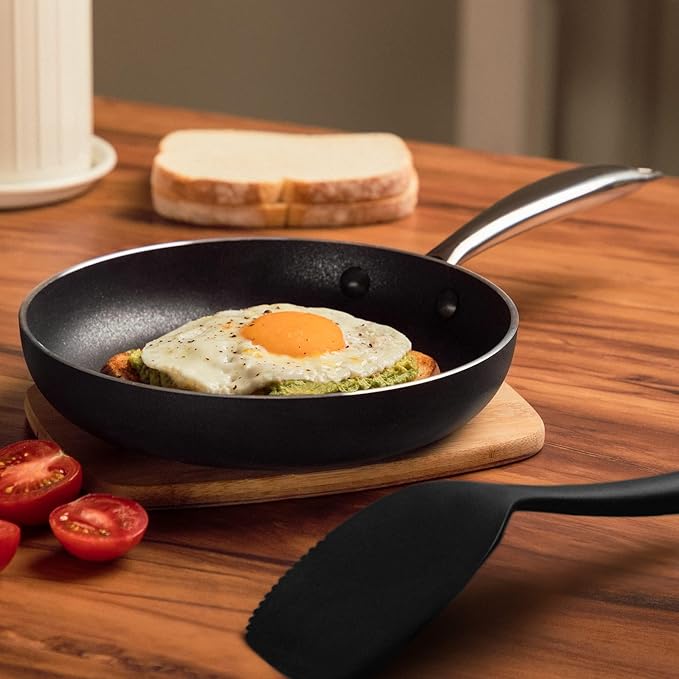 Vasconia Urban 12" Nonstick Frying Pan (Black) - Advanced Nonstick Coating Aluminum Skillet with Fast Cool Handle - Grill Oven Dishwasher Safe up to 475°F Cooking Pans for Most Stovetops