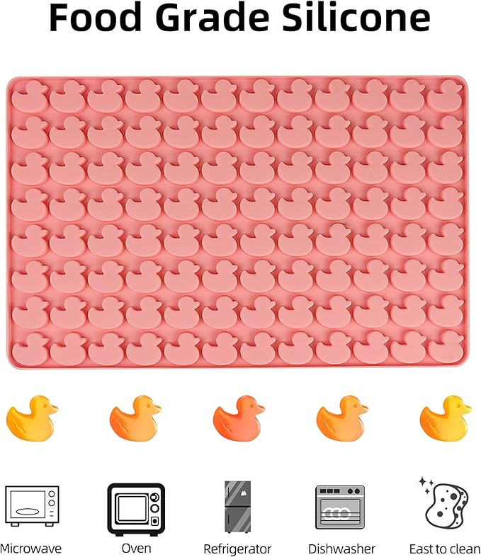 Mini Duck Silicone Molds Pet Molds for Dog Treat 96 Cavity for Baking Biscuits, Cookie, Candy, Chocolate, Gummy, Cookie