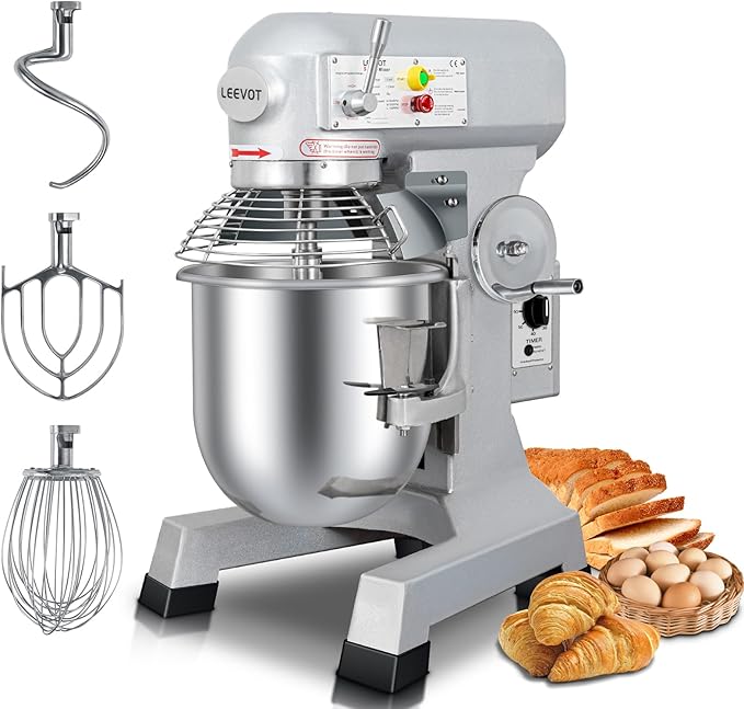 30 QT Stand Mixer, Commercial Industrial Grade Kitchen Electric Food Mixer with Stainless Steel Bowl, 3 Types of Mixing Tools, Built for Professional Baking: Effortlessly Handles Large Recipes