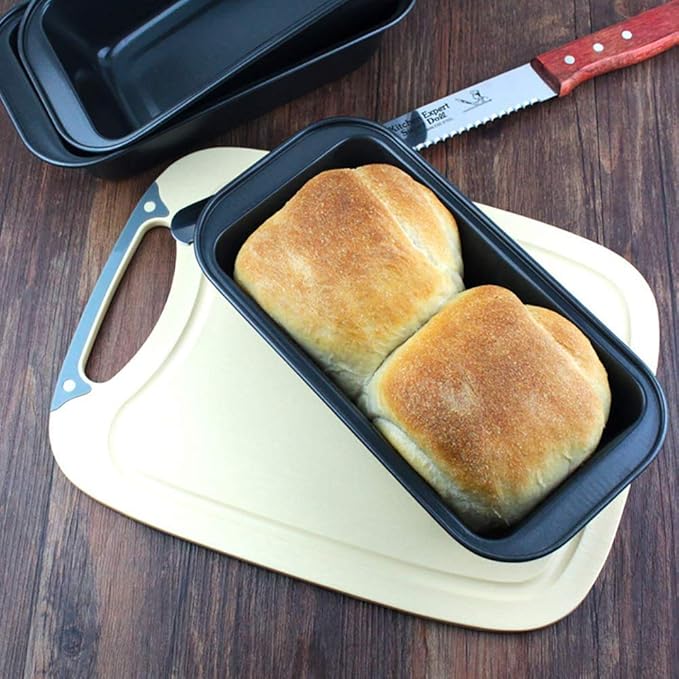 Nonstick Loaf Pan,8.5 x 4.5 Inch Carbon Steel Toast Pan for Baking Bread with Oven, Gray set of 2