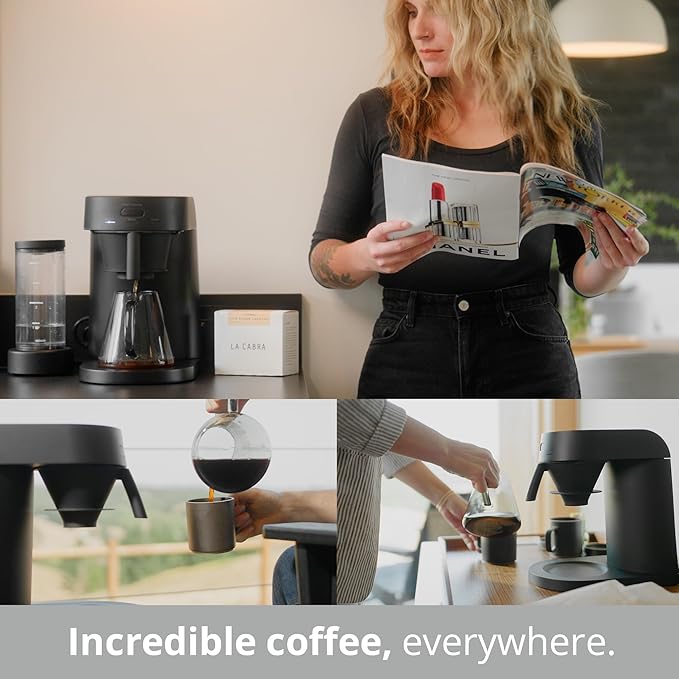 Ratio Four Coffee Machine - Coffee Maker with Removable Water Tank - Drip Coffee Maker with 4 Minute Brew Time - 5-20 Ounce Single-Serve Coffee Maker - 11.5”H x 7.5”W