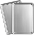JoyTable Aluminum Baking Sheet Set, 2 Pack Half Sheet Pan, Commercial Quality Cookie Sheets for Baking or Roasting Non-Stick, 18 x 13 Inch Warp Resistant Aluminum Baking Pan