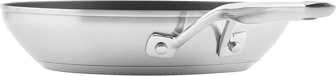 KitchenAid 71008 3-Ply Base Brushed Stainless Steel Nonstick Frying Pan/Fry Pan/Skillet, 9.5 Inch