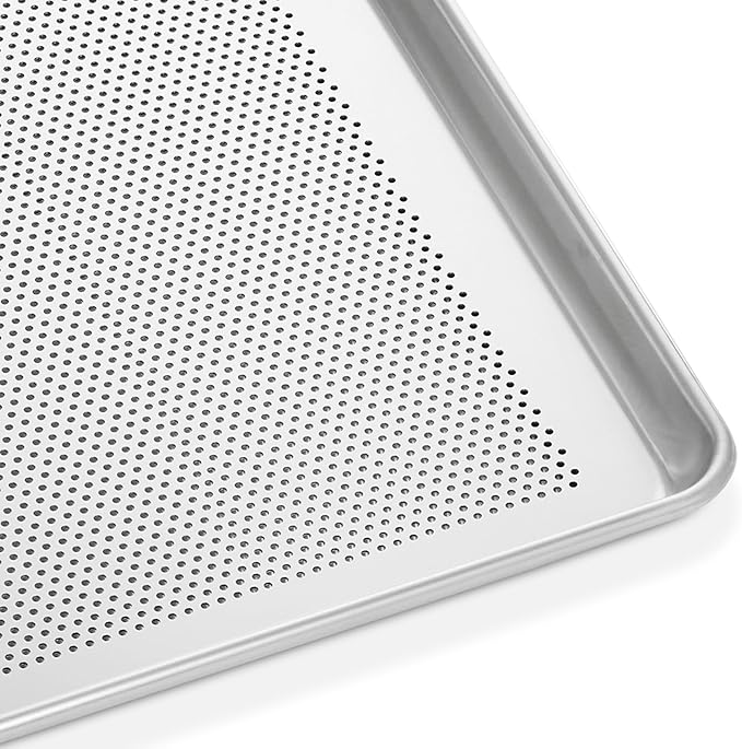 GRIDMANN 13" x 18" Commercial Grade Perforated Aluminum Baking Sheet Pan, Half Size Baking Tray - 12 Pans