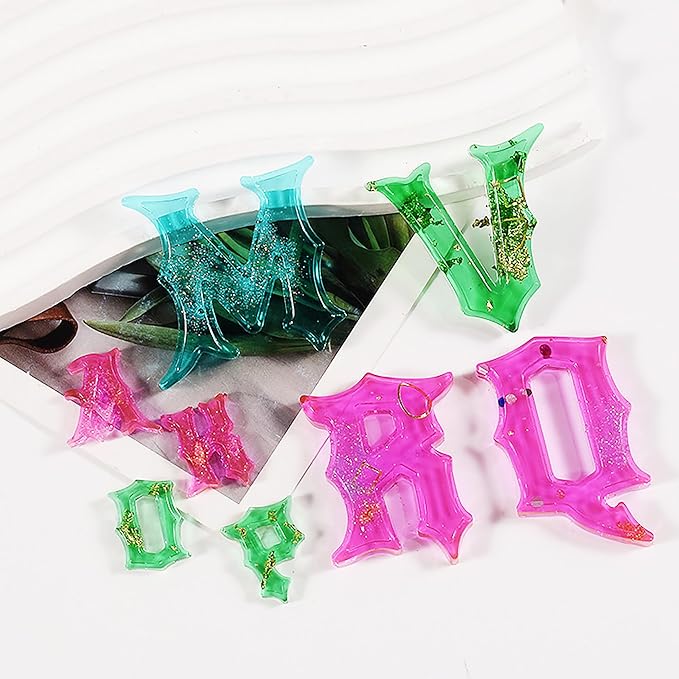 Gothic Mini Letter Alphabet Letter Resin Cylinder Candle & Resin Mold - Resin Casting Silicone Molds for Home Decor & Candle Making Wave Spiral Mold