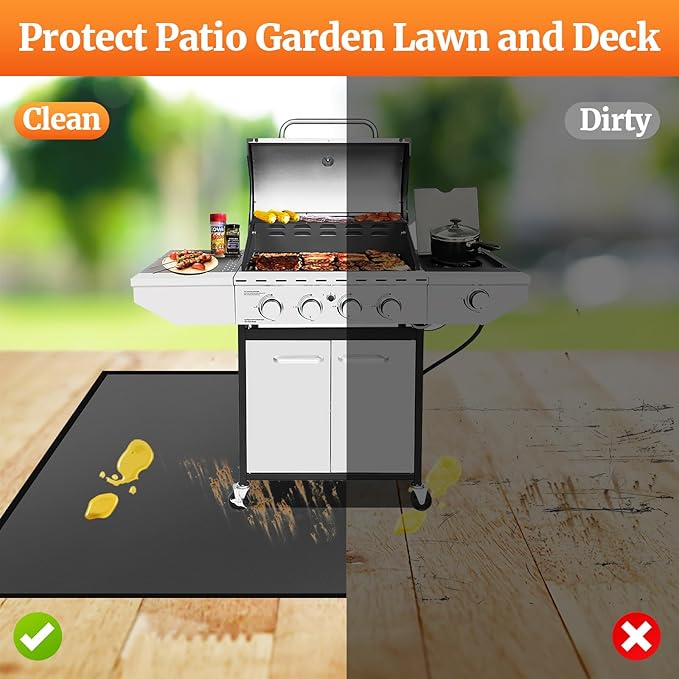 36" Square Fire Pit Mat/Under Grill Mat Fireproof Waterproof Oil-Proof, 4 Layers Fireproof Mat Fire Pit BBQ Pad Protect Mat for Deck Patio Grass Outdoor Wood Burning Fire Pit and BBQ Smoker