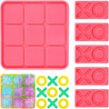 Tic Tac Toe Resin Mold with 5 Chess Pieces Molds,DECYOOL Big X O Board Game Silicone Molds for Resin Casting DIY Tabletop Board Game
