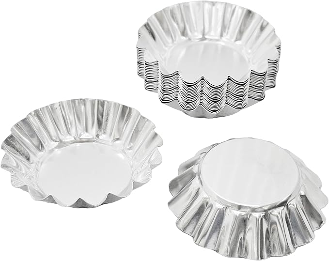 pson 20Pcs 2.75 Inch Egg Tart Molds, Non-Stick Aluminum Mini Tart Pans for Baking Tarts, Pies, Cupcakes, Muffins, Pudding, and Desserts