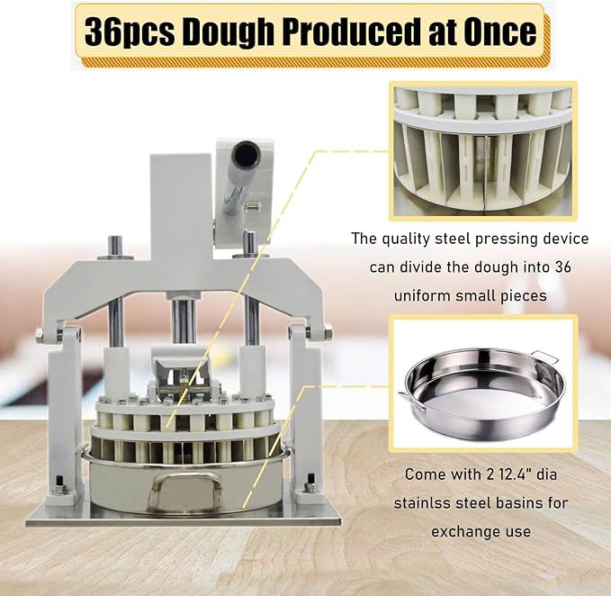 Manual Dough Divider Table Top Dough Dividing Machine 36PCS Dough Cutter Commercial Dough Dividing Machine Dough Baking Divider, 1.06oz-5.64oz, 36PCS