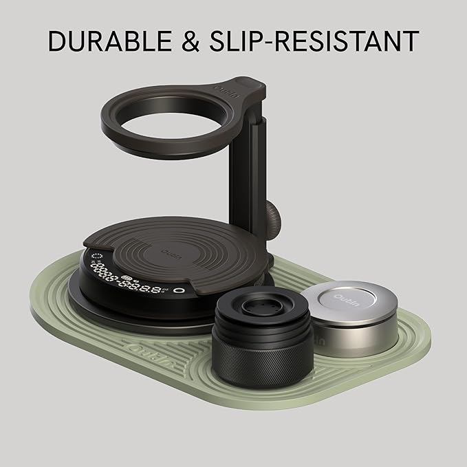 OutIn Silicone Coffee Mat, Foldable Waterproof, Drip Tray Mat For OutIn Products & Portable Coffee Makers 9.8’’ x6.7’’ (Green)