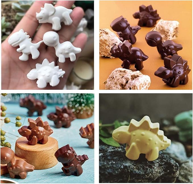 Candy Molds Ice Cube Trays Chocolate Molds, Silicone Molds Including 3 Dinosaur for Making Ice