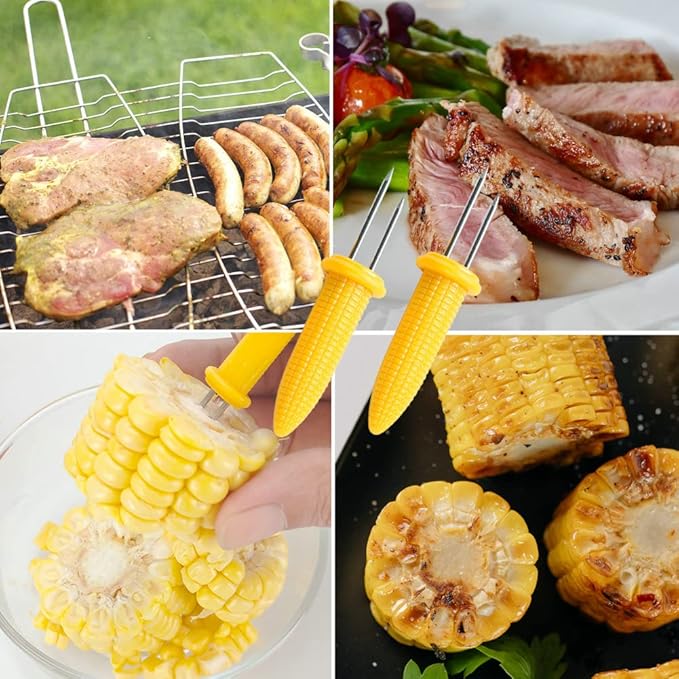 36 Pack Stainless Steel Corn Holders, Corn on The Grill & Cob Skewers, Home & BBQ Cooking Fork
