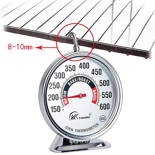 KT THERMO Oven Thermometer150-600°F, Oven Grill Fry Chef Smoker Analog Thermometer Instant Read Stainless Steel Kitchen Cooking Thermometer