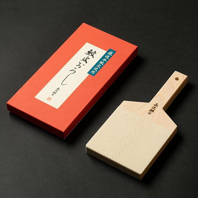 Japanese Traditional Grater for Wasabi and Ginger with Minoyaki Plate Made in Japan (Single item, Grater Extra large size)