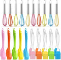 Baderke 30 Pcs Mini Spatulas Set with Silicone Basting Pastry Brushes Mini Whisk Heat Resistant Brush Kitchen Whisks Rubber Spatulas for Party Favor Gift Supplies Cooking Baking Mixing