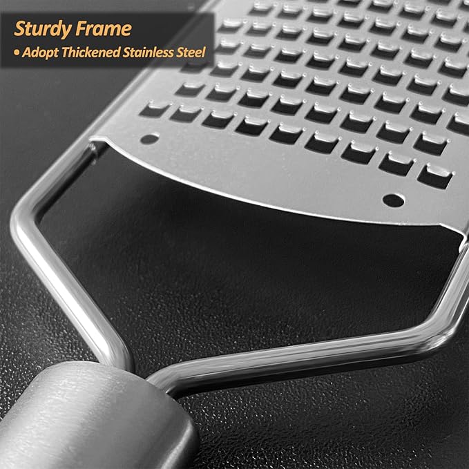Professional Zester Grater Coarse for Cheese, Carrot, Ginger, Coconut, Nuts and Horseradish, Kitchen grater with Razor-Sharp Stainless Steel Blade (Coarse)