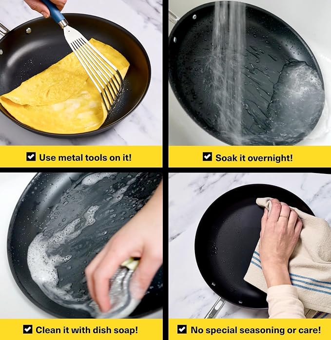 Misen Carbon Nonstick™ Frying Pan – Carbon Steel Pan, Naturally Nonstick No-Coating Surface, Ultra-Durable & Oven-Safe, Induction & Gas Compatible - 8 Inch