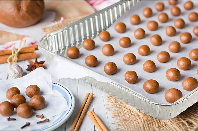Nicole Home Collection Aluminum Pans Quarter Size Cookie Sheet 100 Count Durable Nonstick Baking Sheets 12.87" x 8.87"