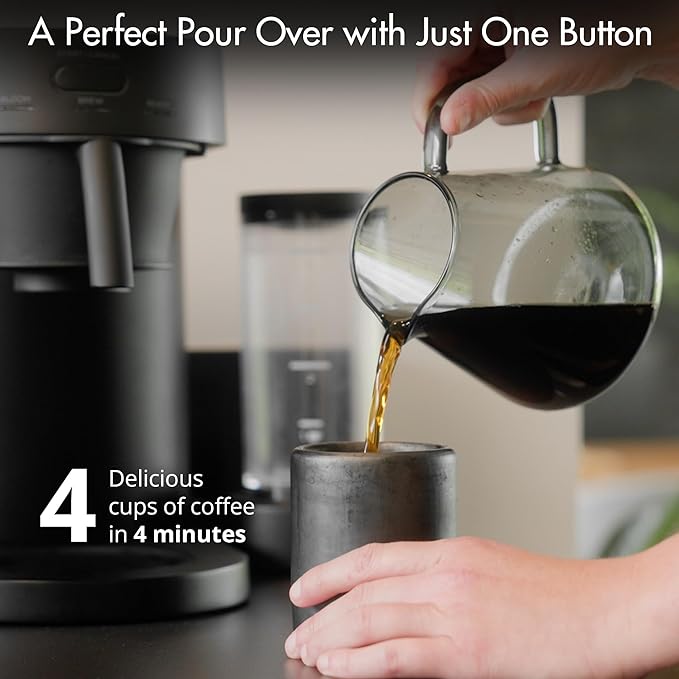 Ratio Four Coffee Machine - Coffee Maker with Removable Water Tank - Drip Coffee Maker with 4 Minute Brew Time - 5-20 Ounce Single-Serve Coffee Maker - 11.5”H x 7.5”W