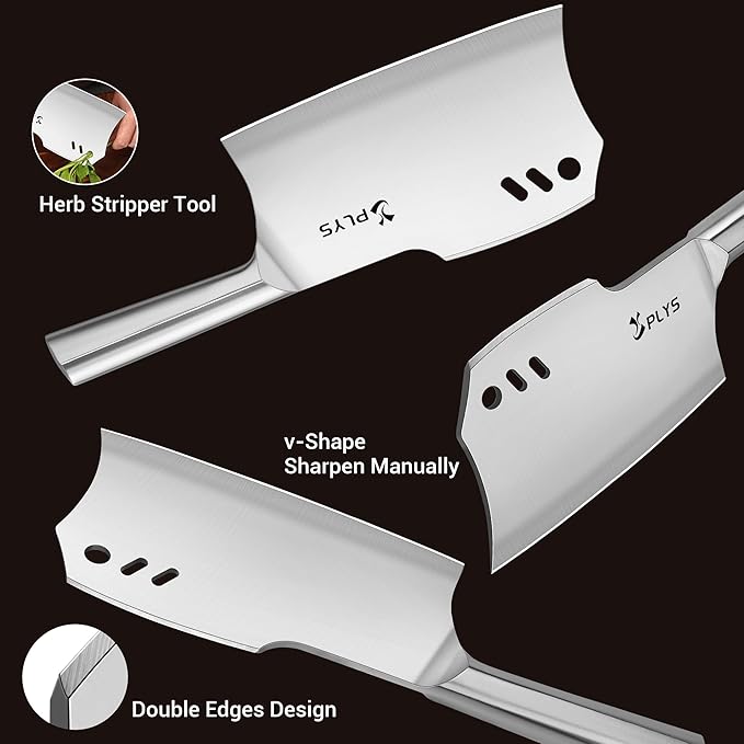 Plys Meat Cleaver Knife, Heavy Duty Bone Chopper for Kitchen, 7.2 inch -Double-Edged Butcher Knife, Gifts for Men