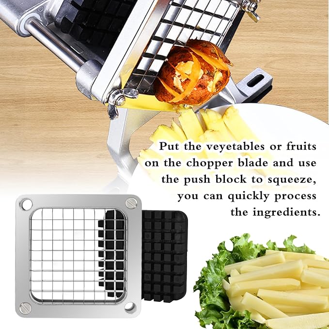 Replacement Chopper 3/8" Blade, Commercial Vegetable Chopper Dicer, French Fry Cutter Stainless Steel Blade for Fruit Cutting Machine Tomato Onion Pusher Block