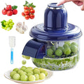 Electric Grape Peeling Machine, Garlic Peeling Machine, Automatic Peeler, Garlic Peeler Skin Remover Commercial Fruit Rechargeable Milk Tea Fruit Shop Special Equipment (Blue)