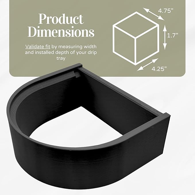 Riser Splash Guard Drip Tray Accessory Made for K-Supreme & K-Slim Drip Tray Riser in Black Increases 1.7 inches to Cups Height